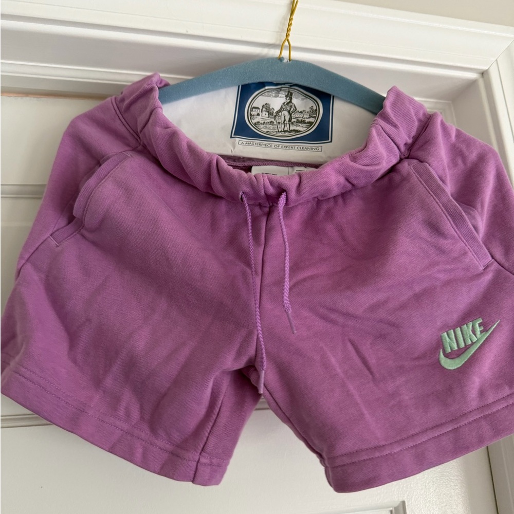 Nike Lavender Shorts with Mint Logo
